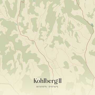 Vintage map of Kohlberg II, Austria.
