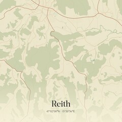 Vintage map of Reith, Austria.