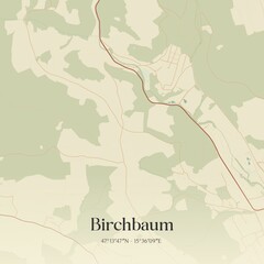 Vintage Map Birchbaum Austria