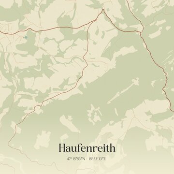 Vintage map of Haufenreith, Austria.