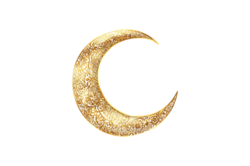 Ornate Golden Crescent Moon Elegant Design Luxurious Symbol