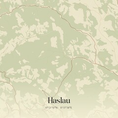Vintage map of Haslau, Austria.