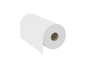 Textile roll vector icon. Paper tube illustration design for kitchen cleaning towel, carpet, scroll whatman, fabric.