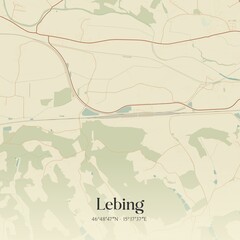 Vintage map of Lebing, Austria.