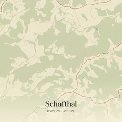 Vintage map of Schafthal, Austria.