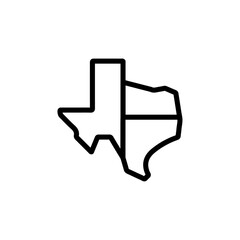 texas map iconVector illustration in black