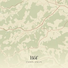 Vintage map of Höf, Austria.