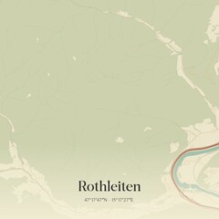 Vintage map of Rothleiten, Austria.