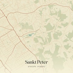 Vintage map of Sankt Peter, Austria.