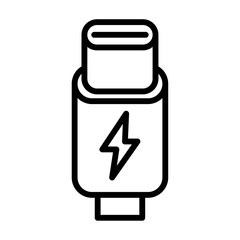 type c cable iconVector illustration in black