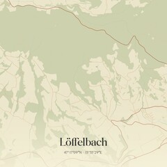 Vintage map of Löffelbach, Austria.