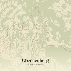 Obraz premium Vintage map of Oberneuberg, Austria.
