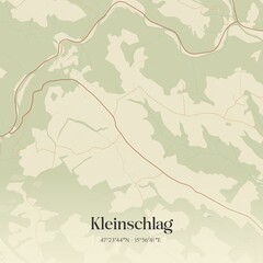 Obraz premium Vintage map of Kleinschlag, Austria.