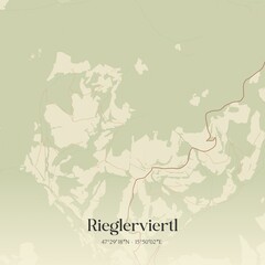 Fototapeta premium Vintage map of Rieglerviertl, Austria.