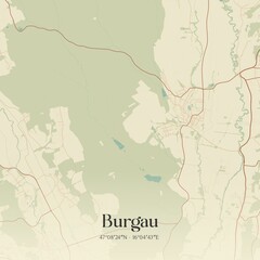 Vintage map of Burgau, Austria.