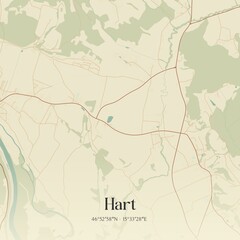Vintage map of Hart, Austria.