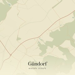 Vintage map of Gündorf, Austria.
