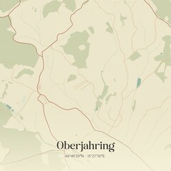 Obraz premium Vintage map of Oberjahring, Austria.