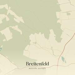 Obraz premium Vintage map of Breitenfeld, Austria.