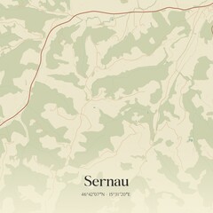 Vintage map of Sernau, Austria.