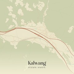 Vintage map of Kalwang, Austria.