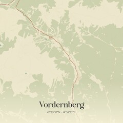 Vintage Map Vordernberg Austria