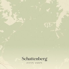 Vintage map of Schattenberg, Austria.
