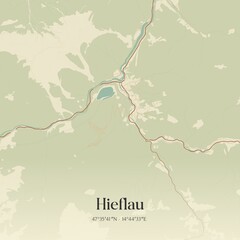 Vintage map of Hieflau, Austria.