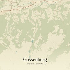 Vintage map of Gössenberg, Austria.