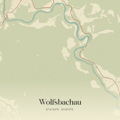 Obraz premium Vintage map of Wolfsbachau, Austria.