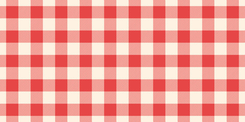 Fold texture pattern fabric, robe tartan background check. Summertime textile plaid seamless vector in old lace and red colors.