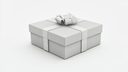 Fototapeta premium Elegant rectangular grey product box with soft shadows on a white background