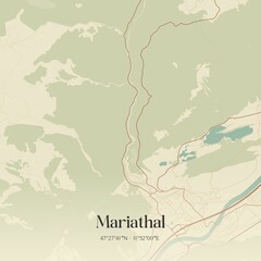 Fototapeta premium Vintage map of Mariathal, Austria.