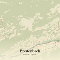 Vintage map of Breitenbach, Austria.