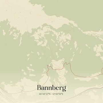 Vintage map of Bannberg, Austria.