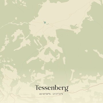 Vintage map of Tessenberg, Austria.