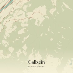 Vintage map of Gallzein, Austria.