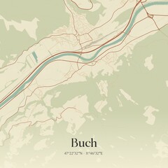 Vintage map of Buch, Austria.