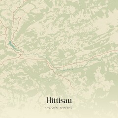 Vintage map of Hittisau, Austria.
