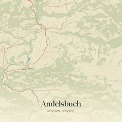 Vintage map of Andelsbuch, Austria.