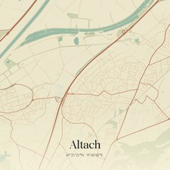 Vintage map of Altach, Austria.