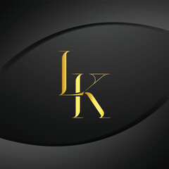 LK luxury letter logo. Initial Letter Design Vector Luxury Colors