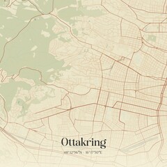 Vintage map of Ottakring, Austria.