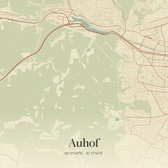 Vintage map of Auhof, Austria.