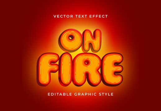 Red And Orange Fire Font Glossy Bold Cartoon Text Effect