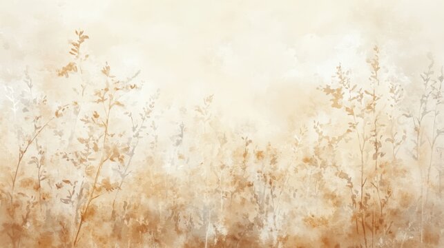 Watercolor Autumn Abstract Background: Light brown dust and minimalist fall colors evoke a subtle, warm seasonal atmosphere ideal for design.
