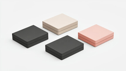 Minimalistic rectangular packaging boxes mockups in modern design for clean presentation
