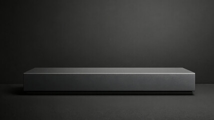 Obraz premium Stylish grey rectangular box mockup on a black minimalist background