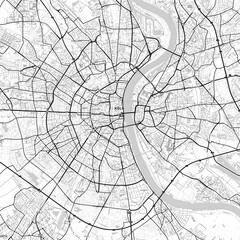 Koeln minimal road map with bold outlines
