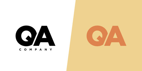 Letter Q and A, QA logo design template. Minimal monogram initial based logotype.